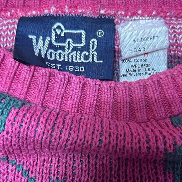 Vintage Woolrich Raining Cats and Dogs Pink Sweater Size:Medium - Picture 3 of 5